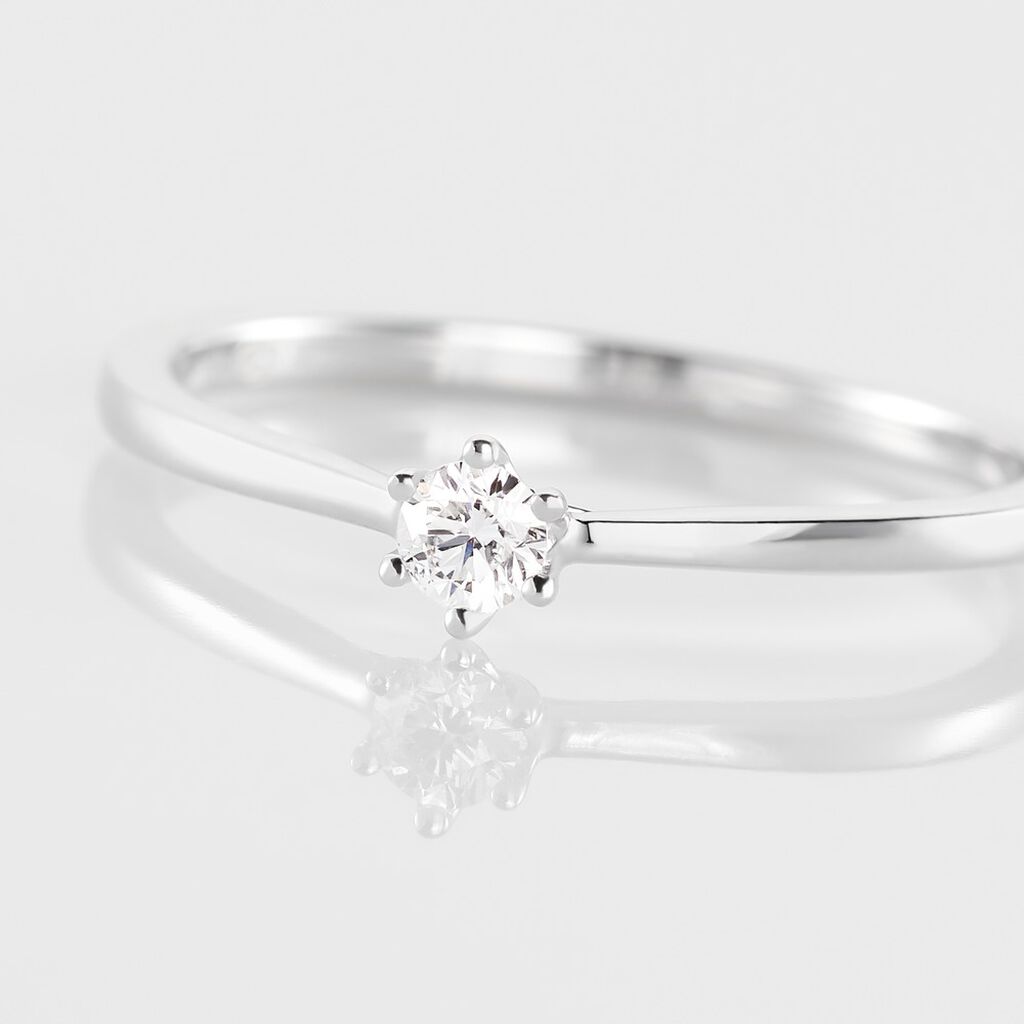 Bague Solitaire Athena Or Blanc Diamant
