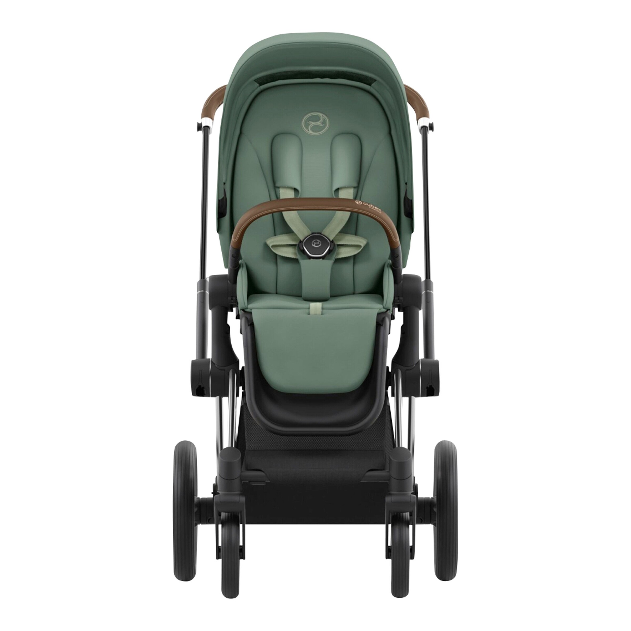 Cybex - PLATINUM Kombikinderwagen PRIAM Comfort Bundle chrome brown / leaf green