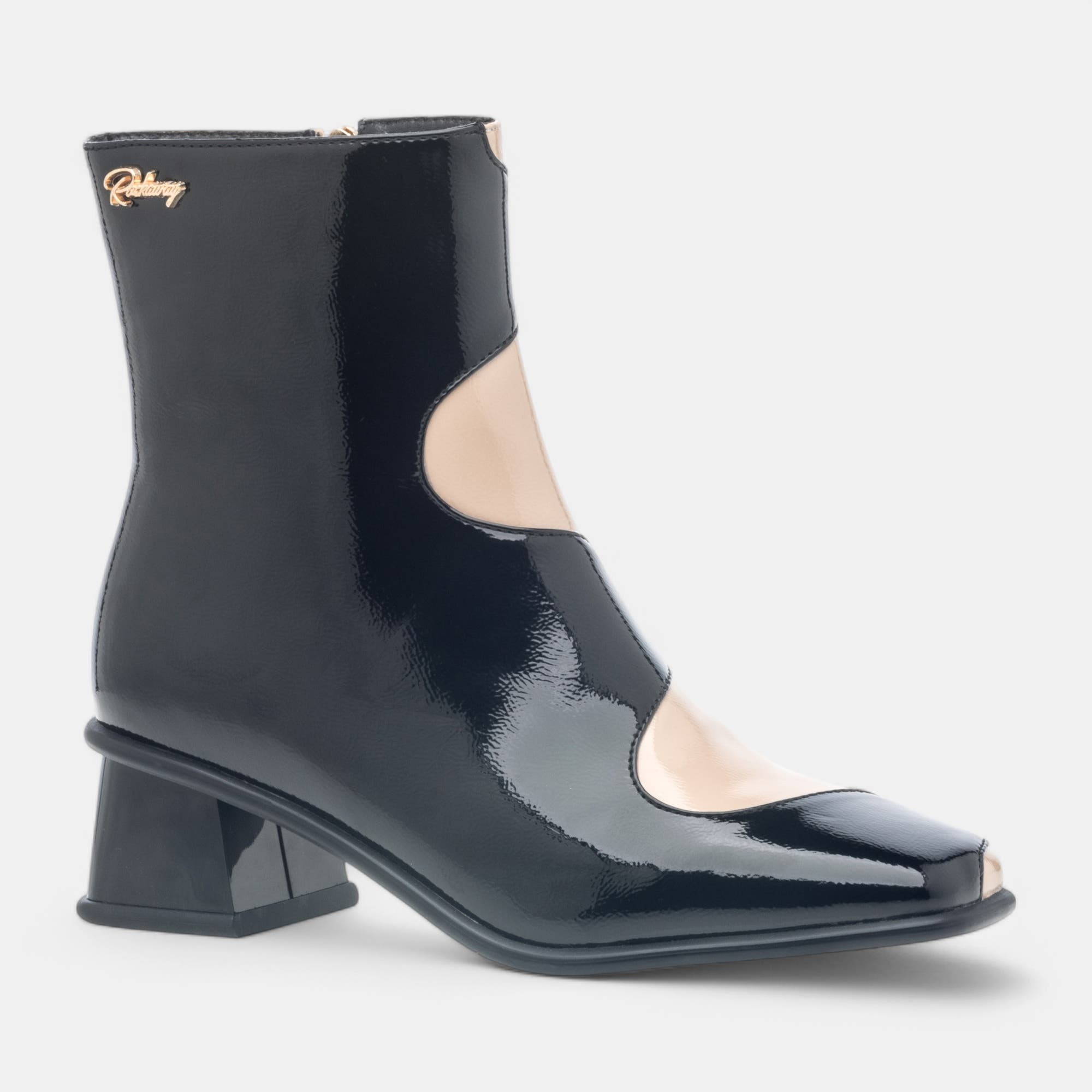Bottines à talon Femme noir vernis