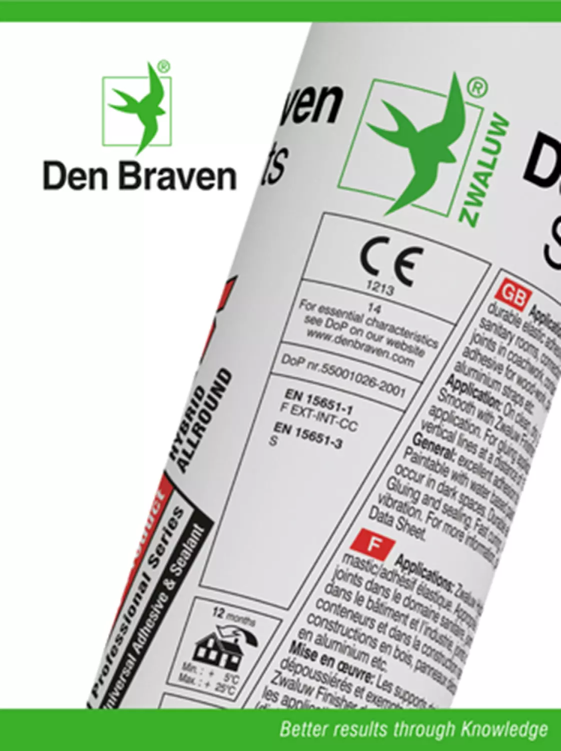 Zwaluw Den Braven 10620600 Hybrifix Lijmkit - Zwart - 290ml in koker