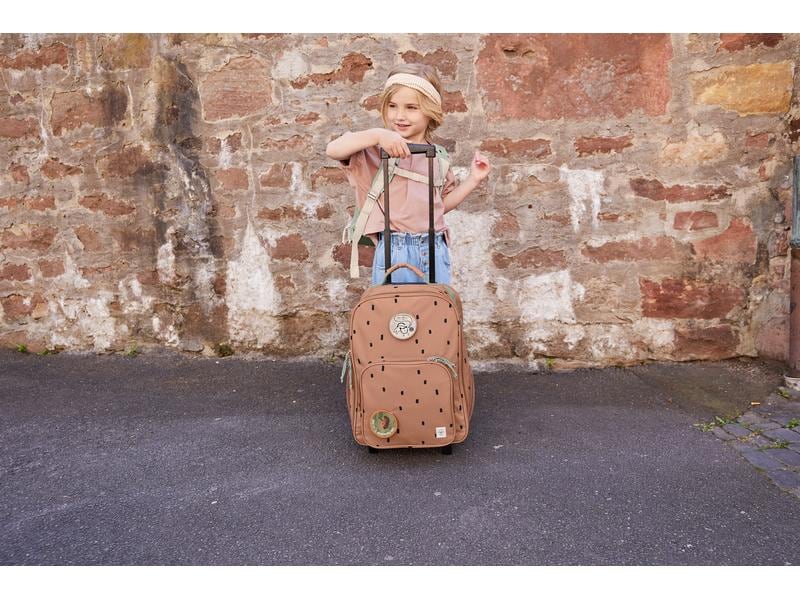 Lässig Reisetrolley Happy Prints Caramel Wasserabweisender Kinderkoffer