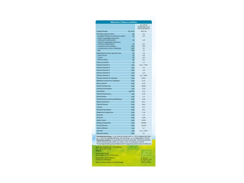 HOLLE Kindermilch Bio 4, 600 g Bio-Kindermilch