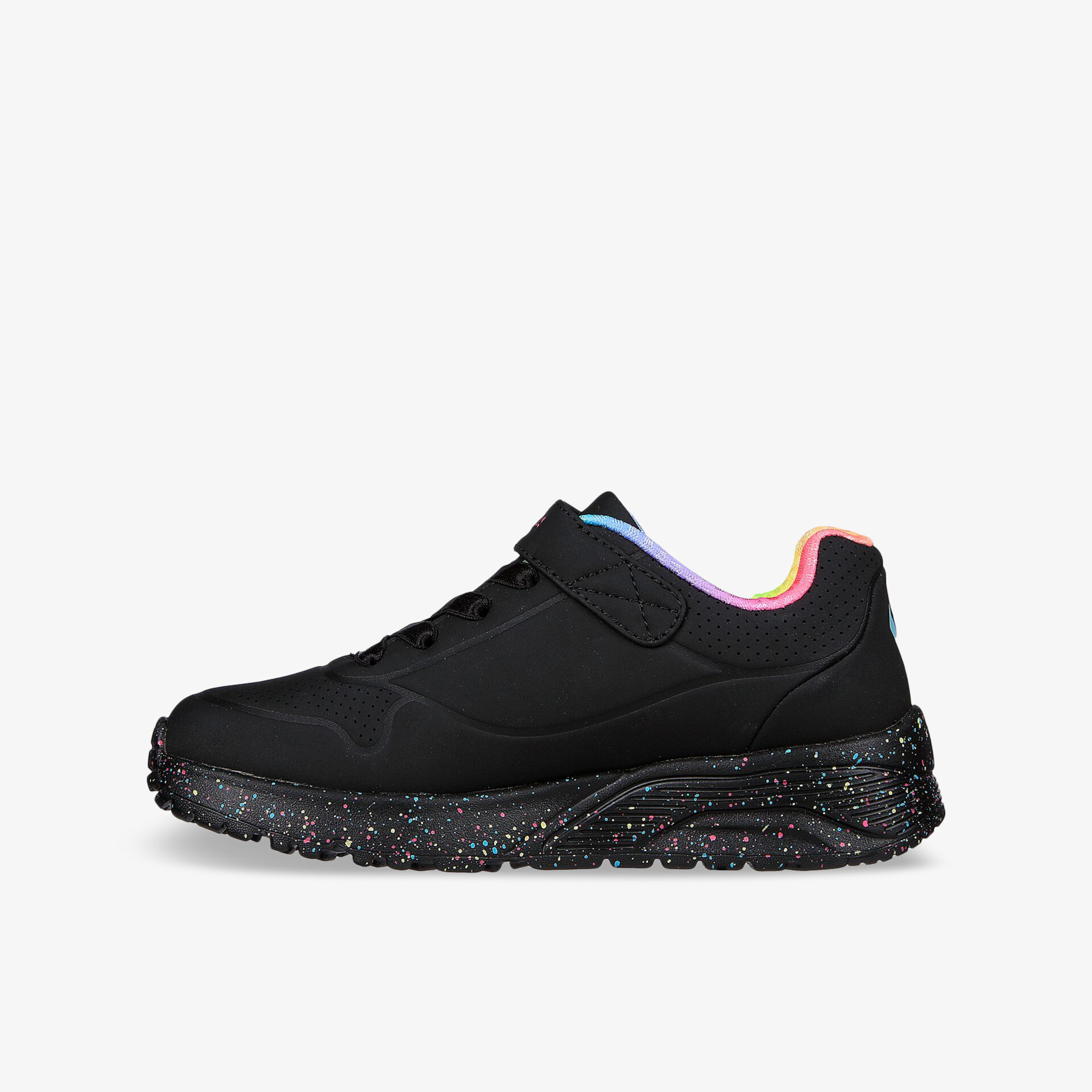 SKECHERS UNO LITE RAINBOW SPECKS Kinder Sneaker Low schwarz
