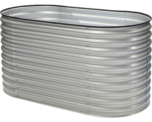 Klassieke ovale verhoogde tuinbak WESTMANN 160 x 80 x 82 cm zilver