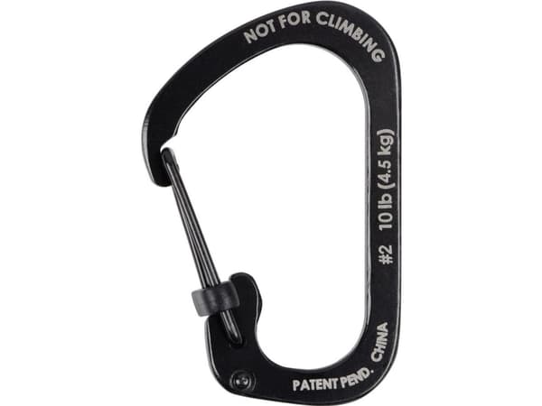 Nite Ize SlideLock, Strak åpning, Låsbar, D-formet, Rustfritt stål, Sort, 28 mm