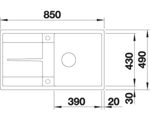 Blanco METRA 5 SF spoelbak, 850 x 490 mm, antraciet, 519097