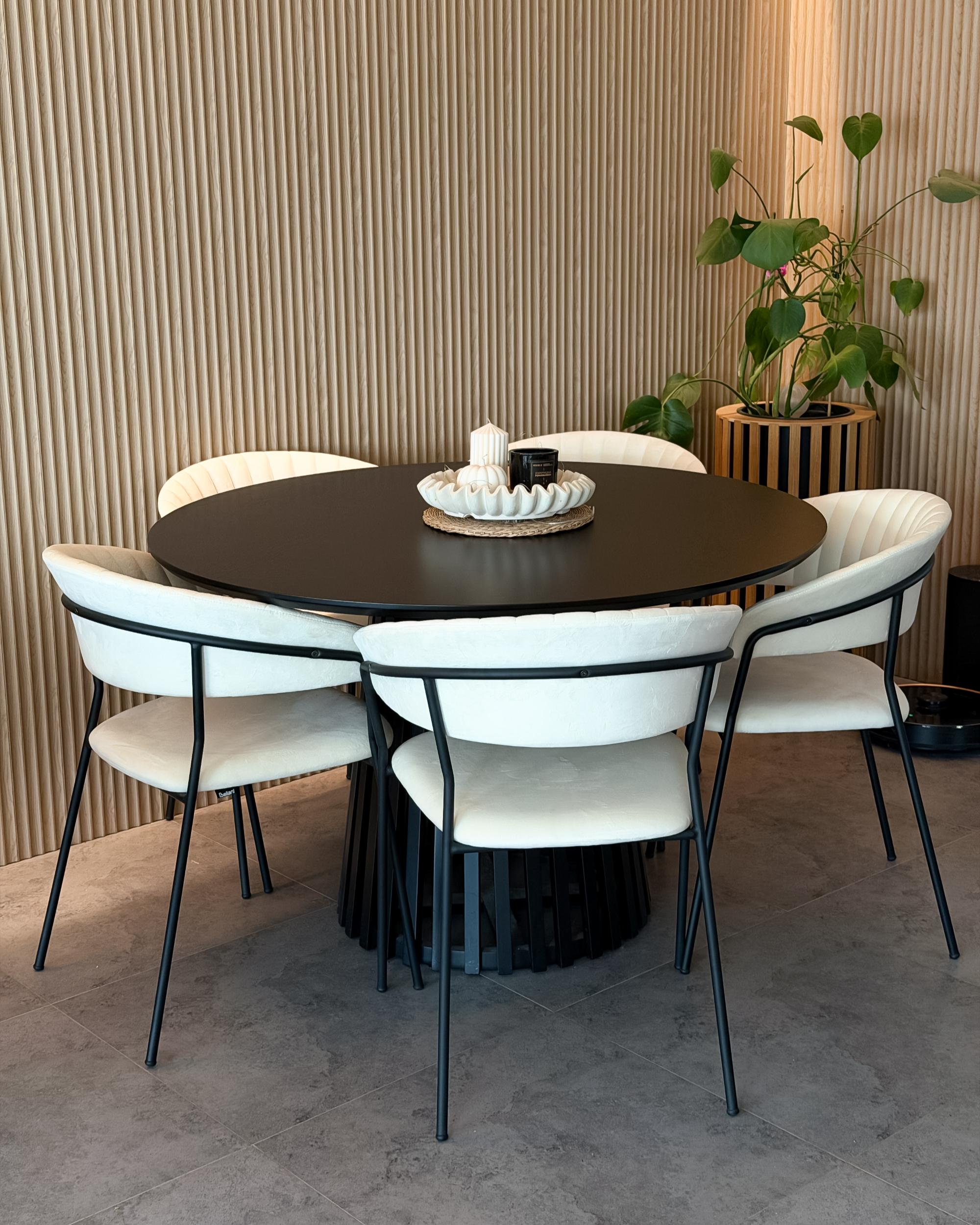 Set van 2 eetkamerstoelen MARIPOSA Fluweel Gebroken wit