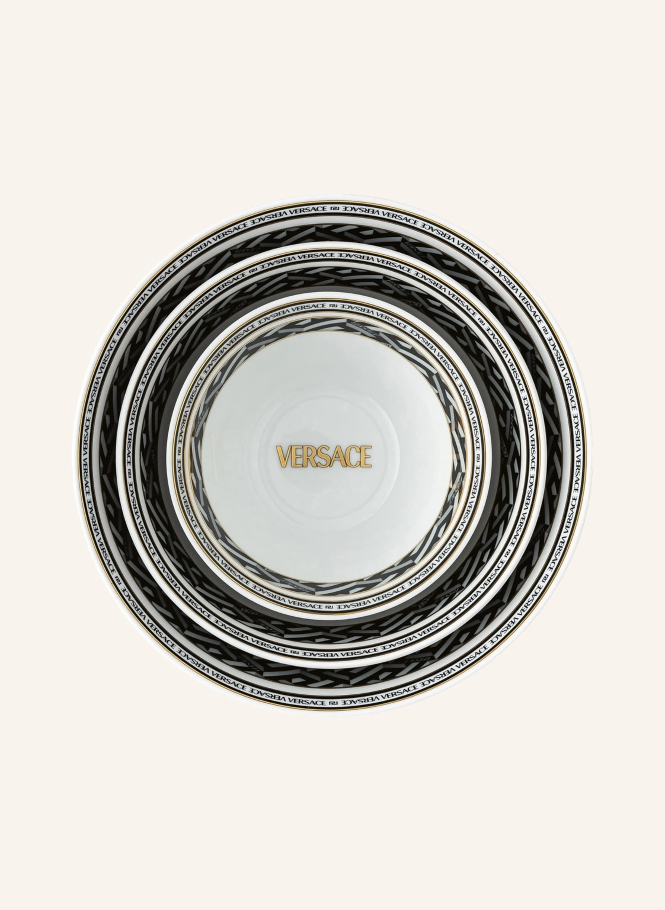 Rosenthal meets VERSACE Bowl-Set 4-tlg. LA GRECA SIGNATURE BLACK