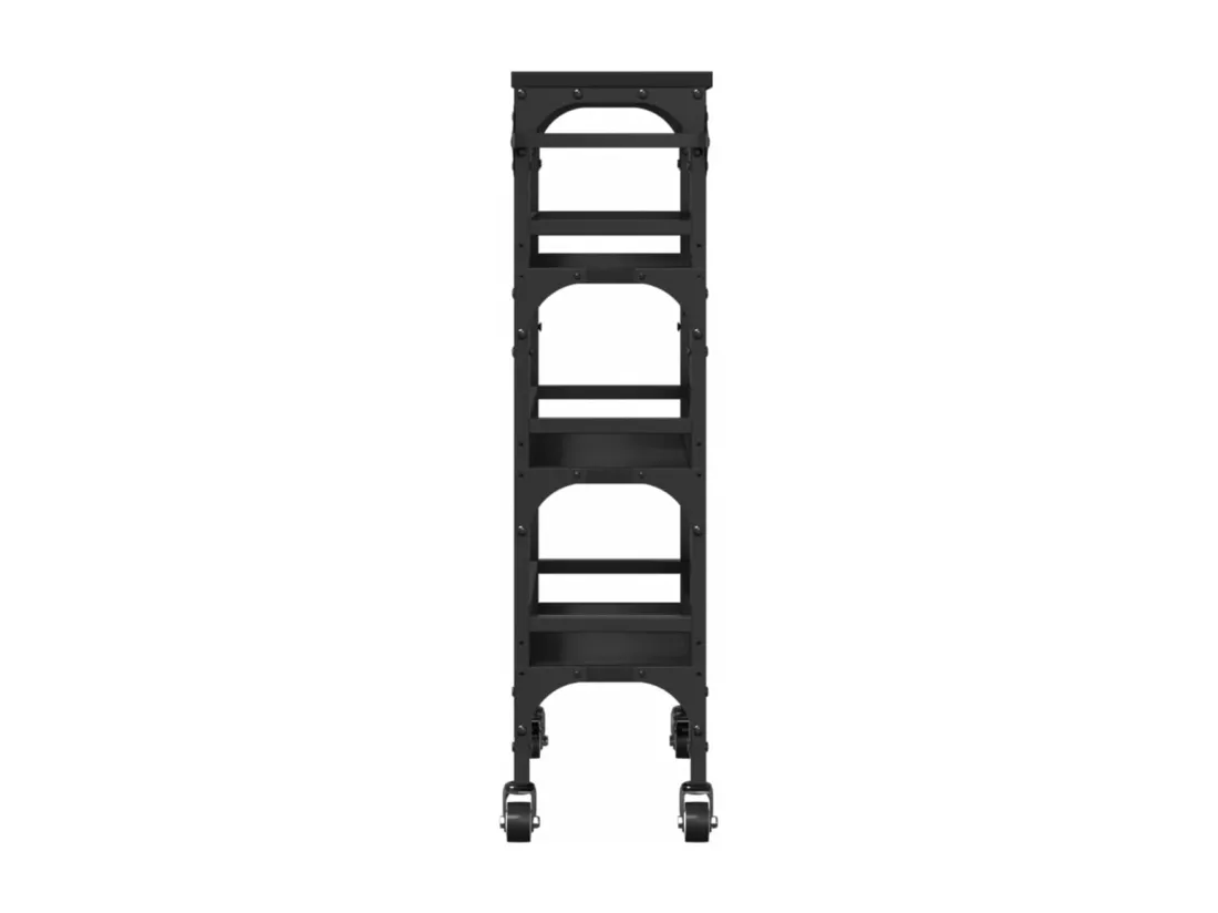 Chariot de cuisine noir 53x20x76 cm bois d'ingénierie