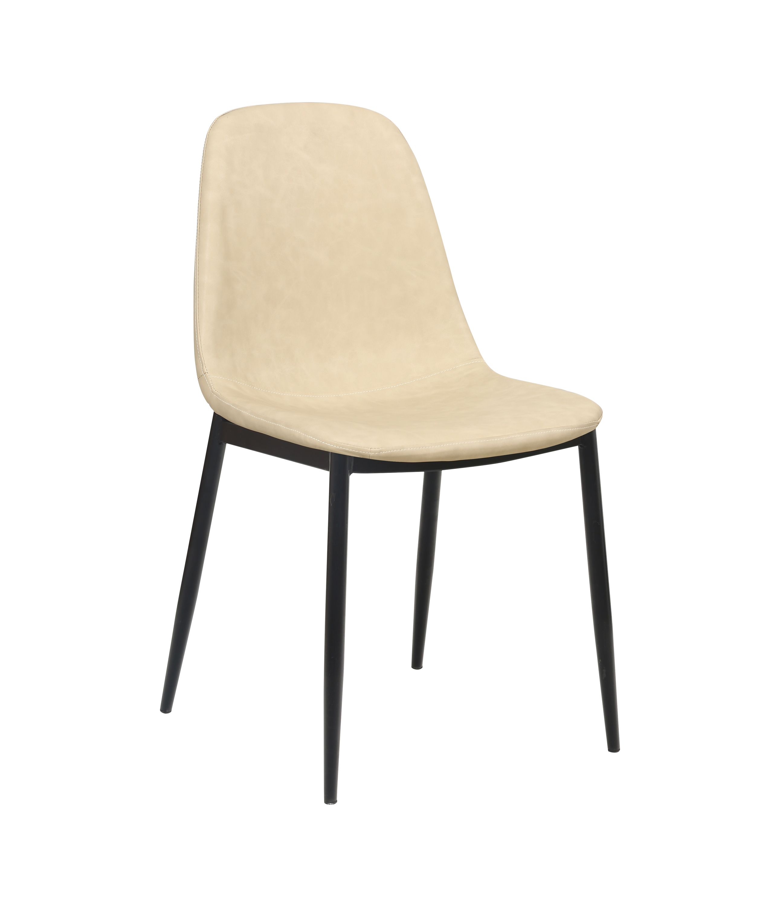 Esszimmerstuhl Leder CHAD 2er Set beige