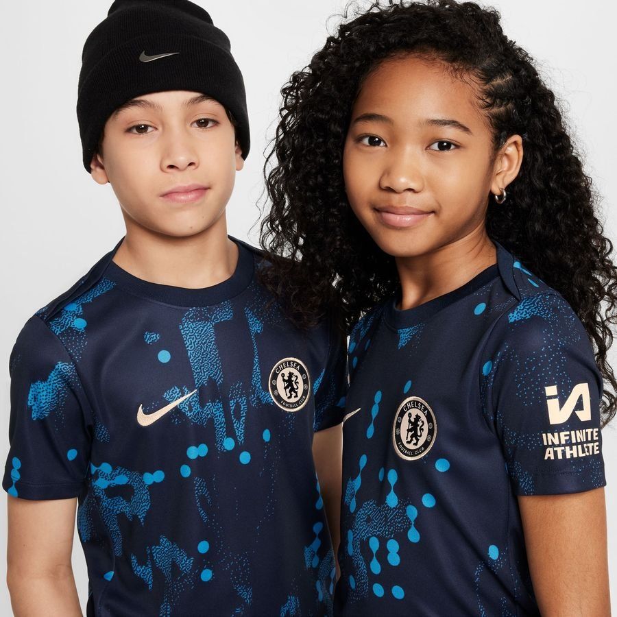 Chelsea T-shirt d'Entraînement Dri-FIT Academy Pro Avant-Match - Bleu Foncé Enfant