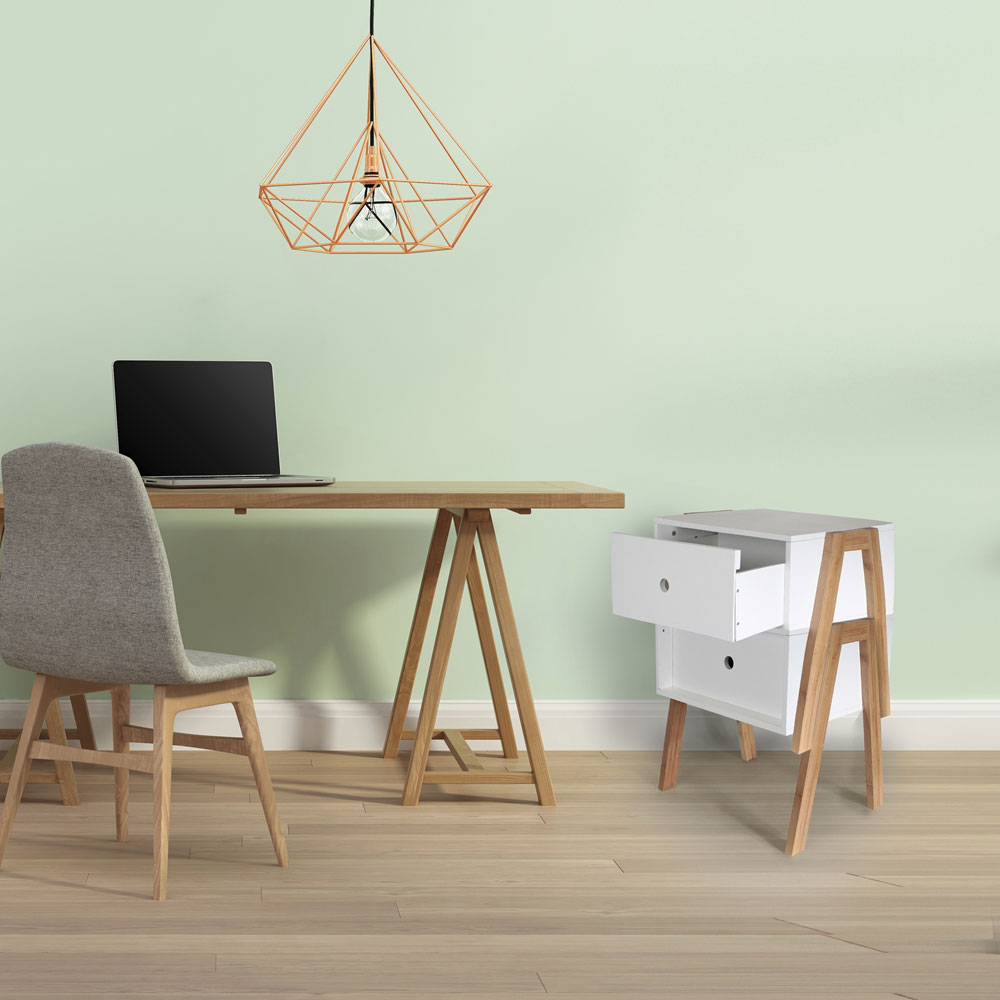 3S. x Home Table de Chevet Empilable Blanc ICHIGO