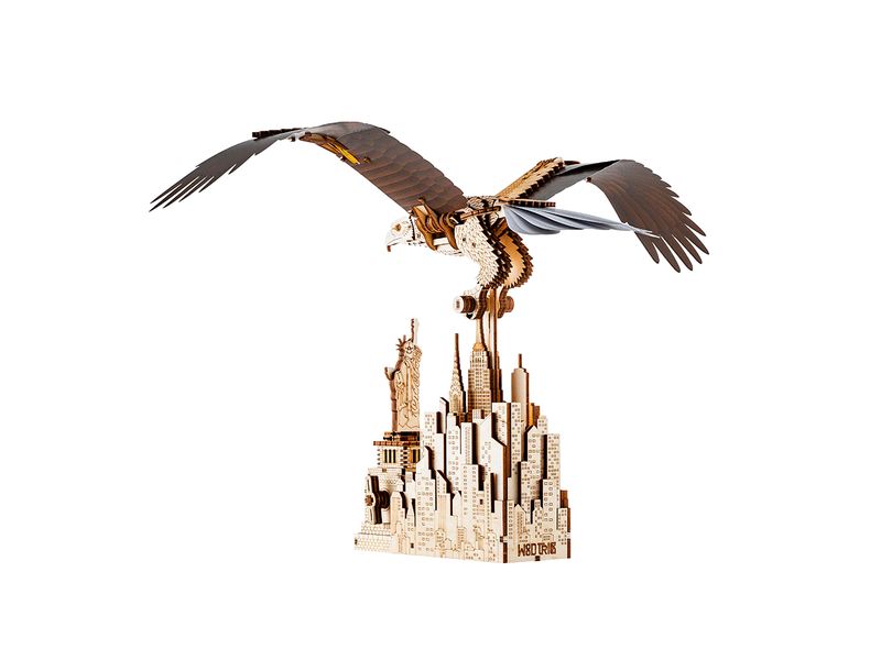 WoodTrick Bausatz Liberty Eagle Adler über New York 3D-Bausatz aus Holz