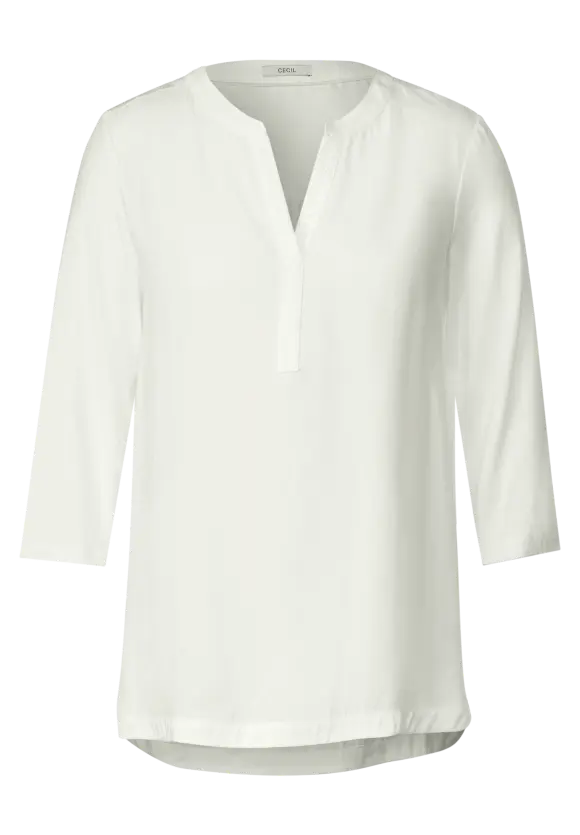 Materialmix Bluse - vanilla white