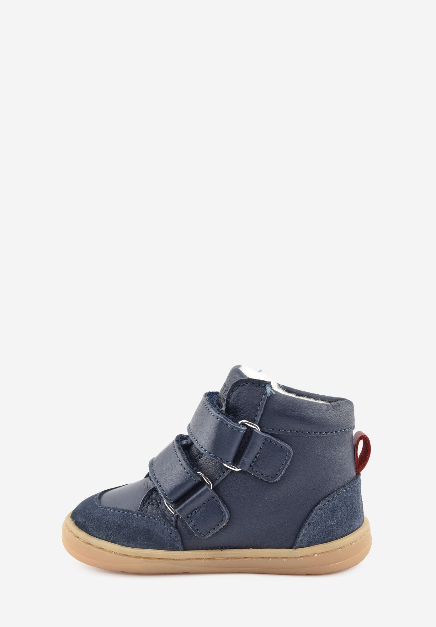 Aubépine High logo Barefoot Wollfutter erste Schritte Blau Rot