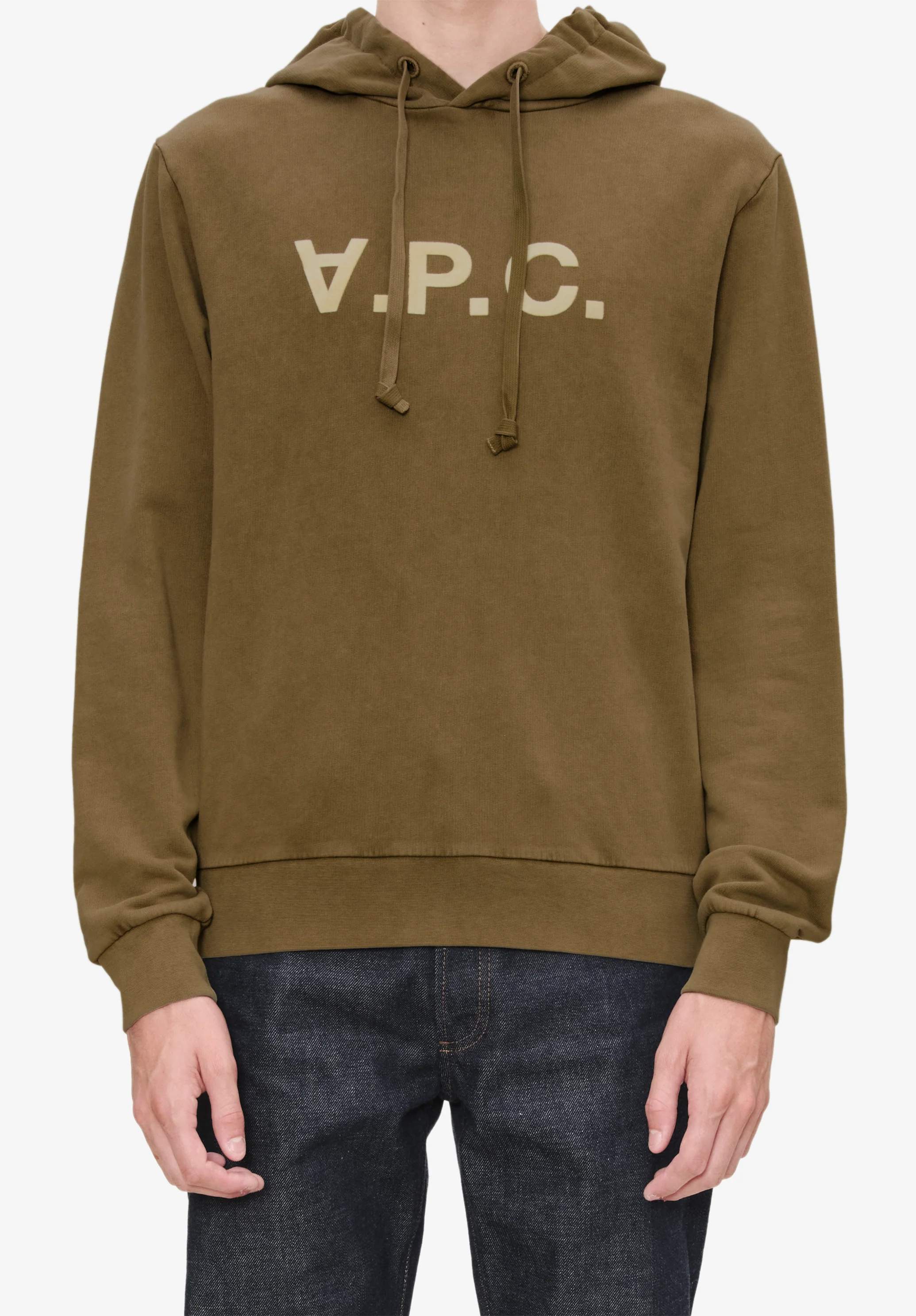 hoodie standard grand vpc - Kaki clair/blanc casse