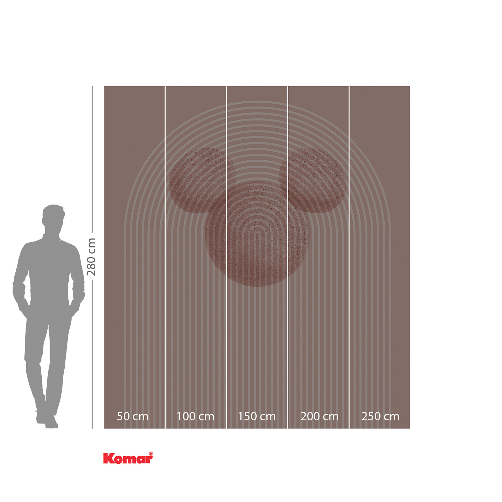 Vlies-Fototapete MICKEY ARC - rosa - 250x280 cm