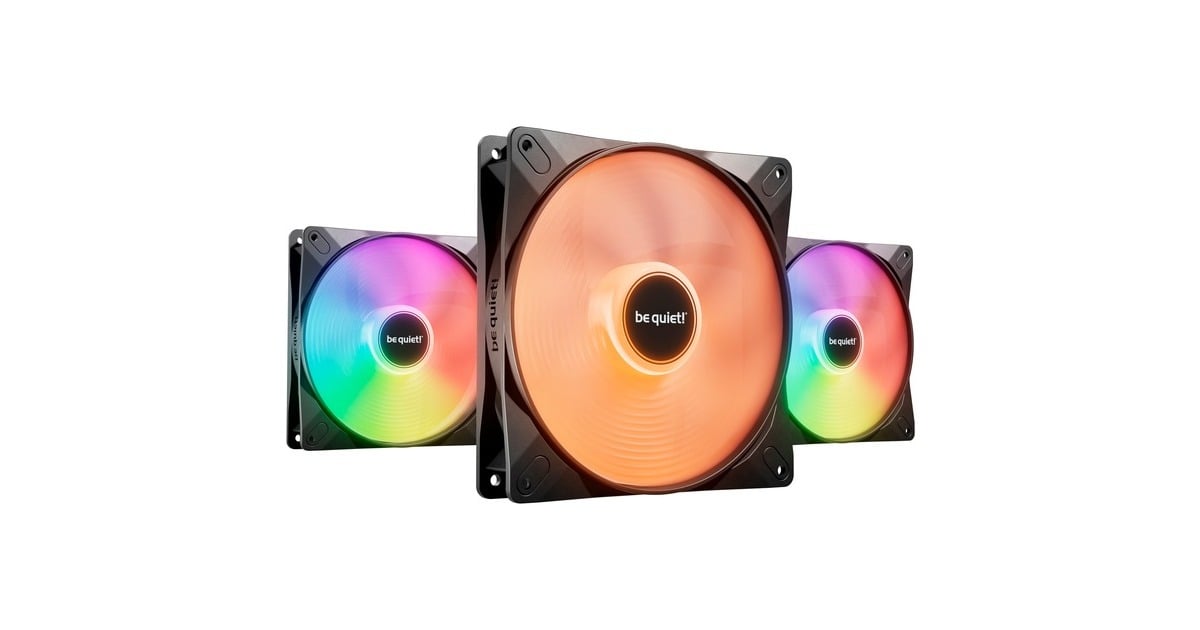 be quiet!Light Wings LX PWM RGB case fans  (Zwart, 3 stuks, 140 x 140 x 25 mm)