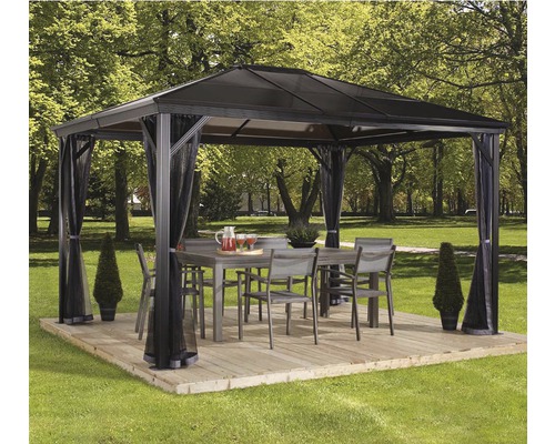 SOJAG Verona 10x14 paviljoen met klamboe 413 x 288 cm antraciet