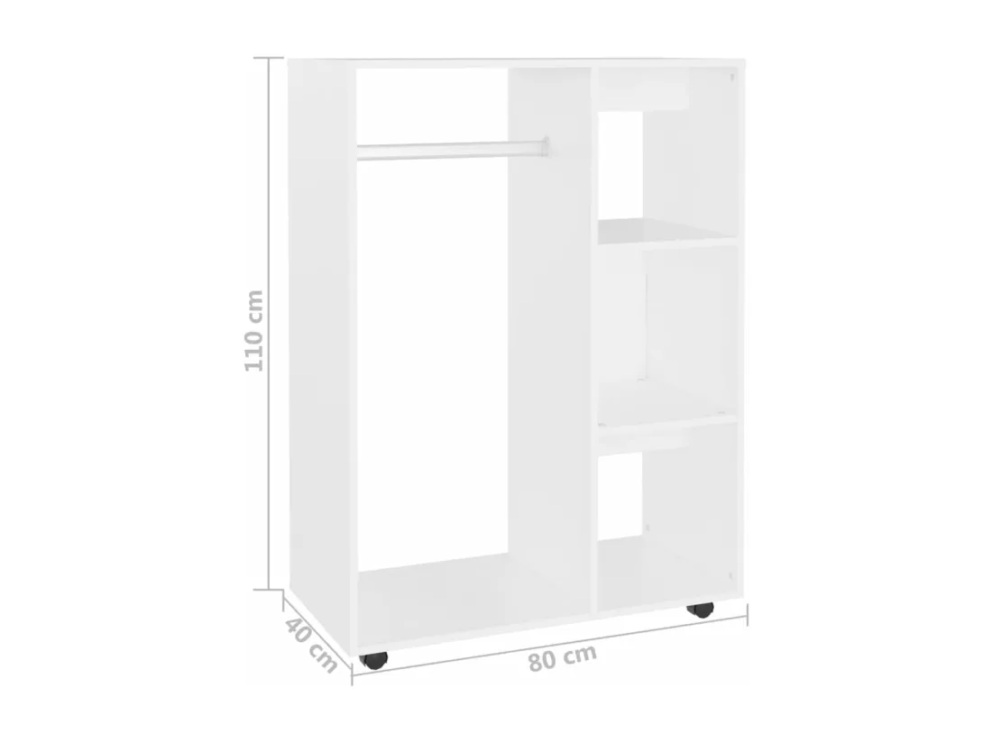 Garde-robe Blanc 80x40x110 cm Bois d’ingénierie