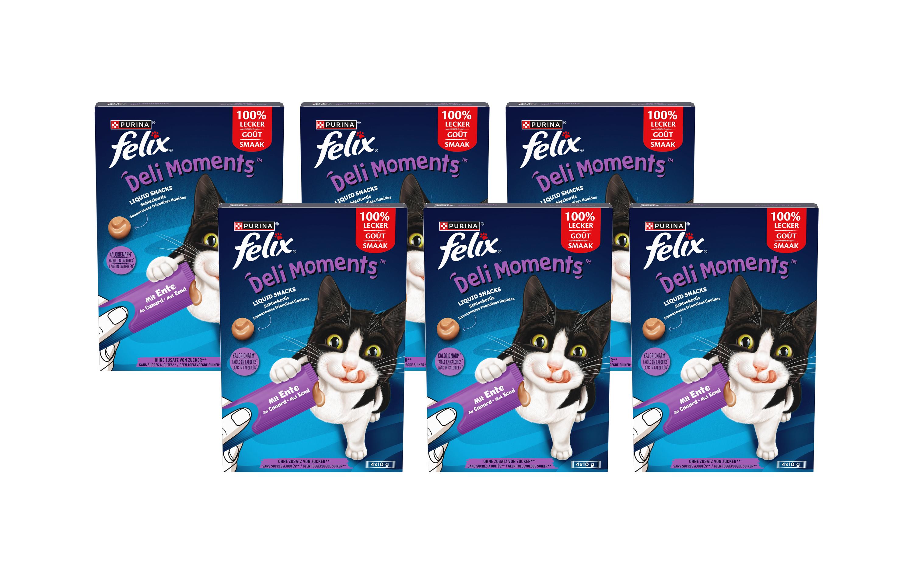 Katzen-Snack Deli Moments Ente 6x 4 x 10gErgänzungsfuttermittel für ausgewachsene und ältere Katzen