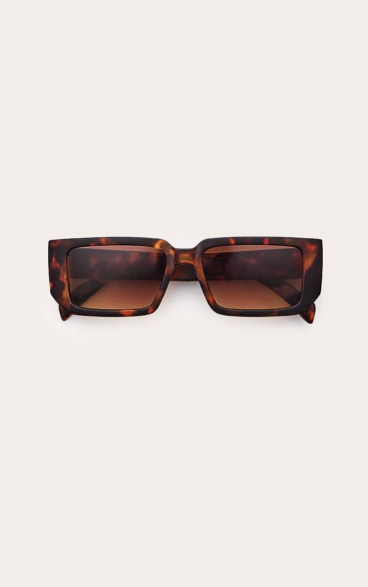 Tortoiseshell Lunettes De Soleil Rectangulaires
