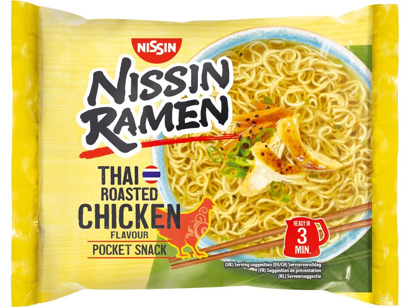 Nissin Food Ramen Thai Chicken 10 x 65 g Instant Nudelgericht mit Pouletgeschmack