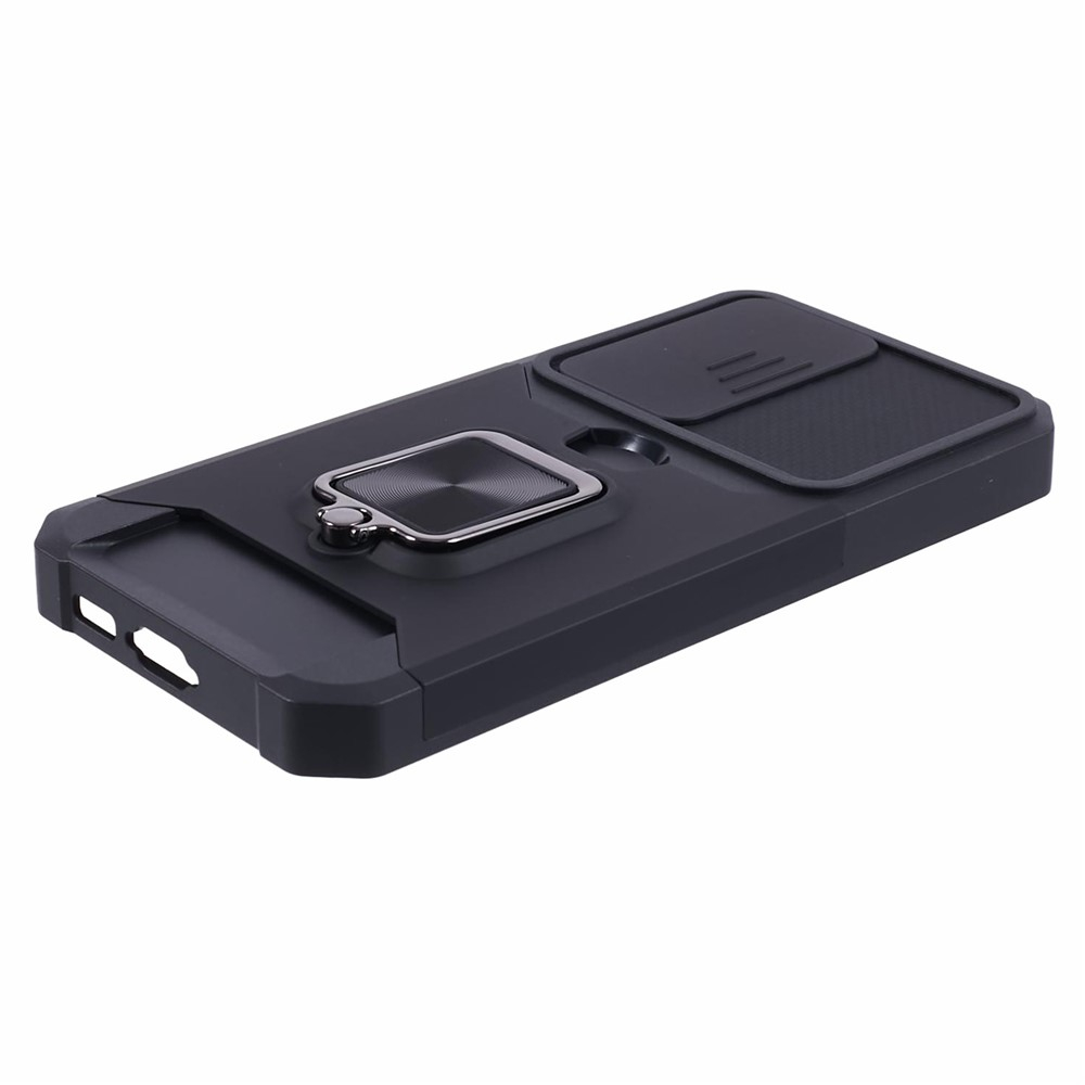 Samsung Galaxy S25 FE Hybrid Outdoor Hardcase Hülle mit Cam-Slider   Magnetischer Kickstand - Schwarz