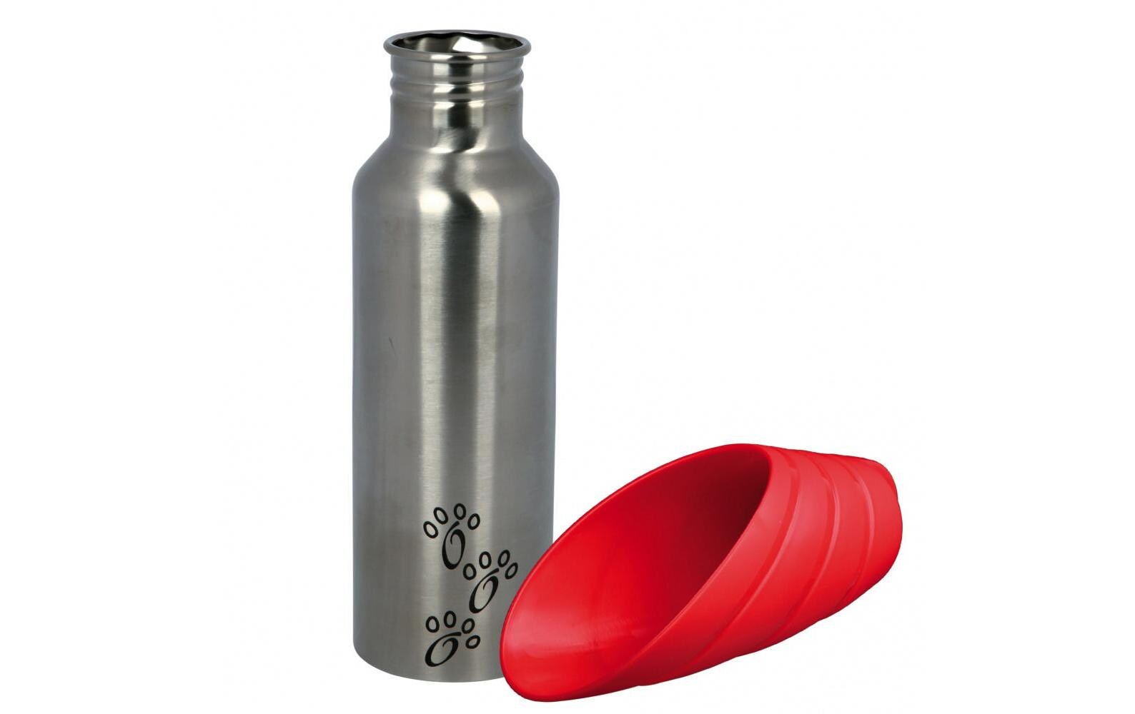 Flasche mit Trinknapf 750 mlWasserflasche aus Edelstahl mit Trinkgefäss-Deckel