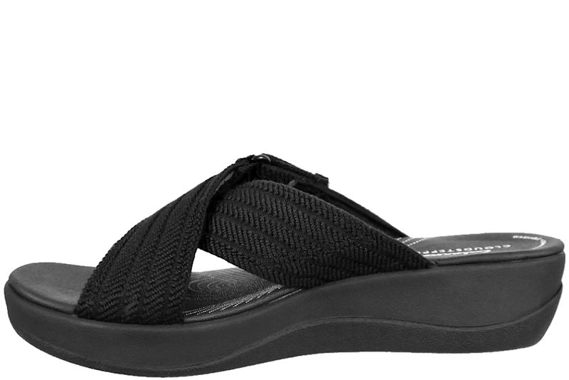 CLARKS ARLA WAVE SLENTERS I SORT TEKSTIL