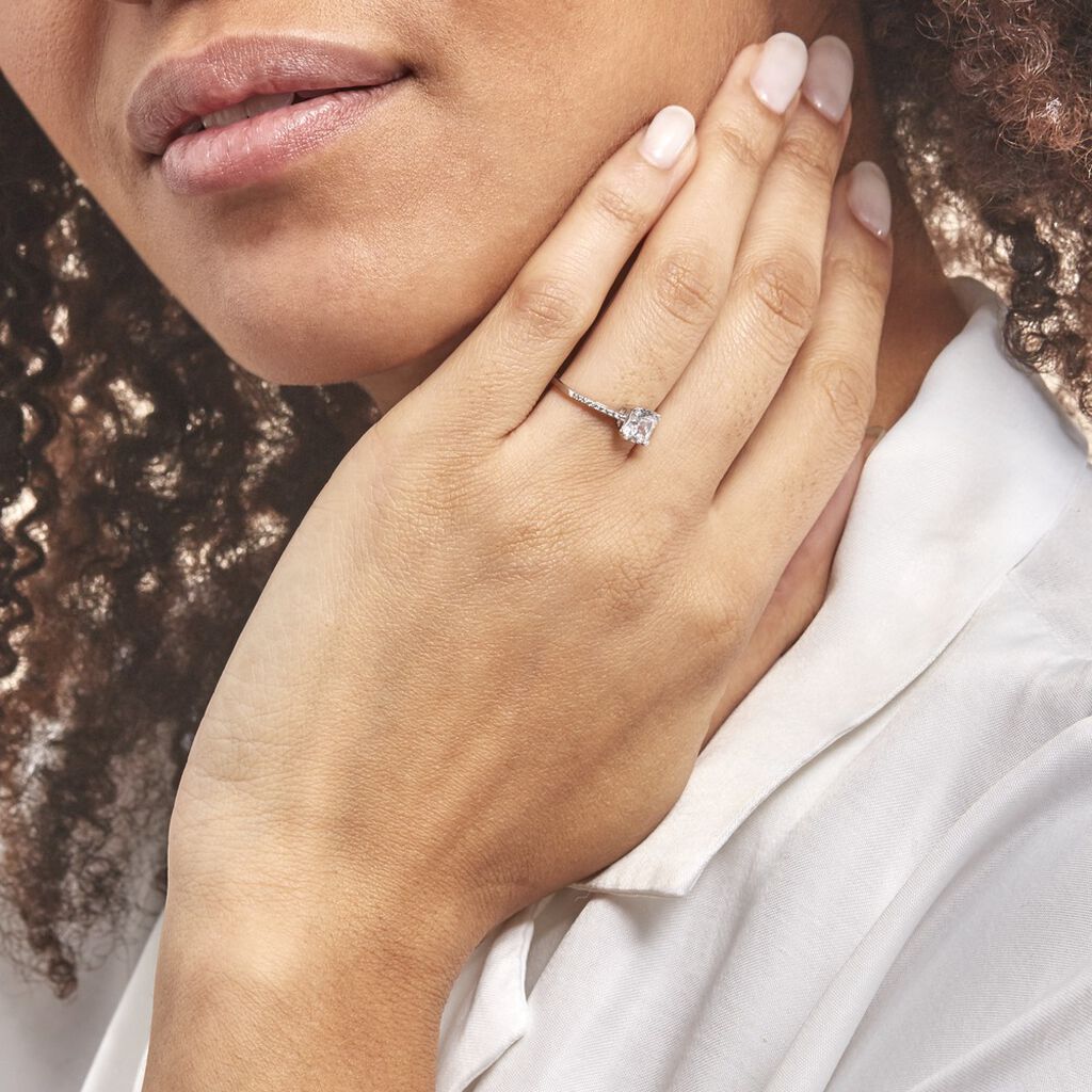 Bague Beline Or Blanc Oxyde De Zirconium