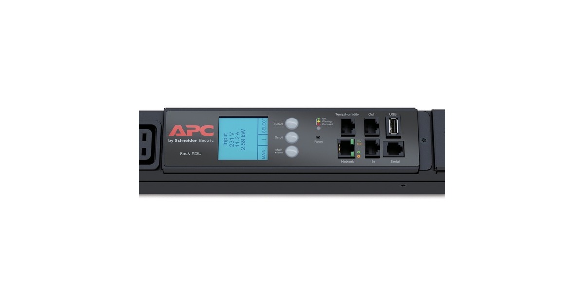 APCMetered Rack PDU 400A - 230V  (Zwart, 30x C13, 12x C19, AP8886)