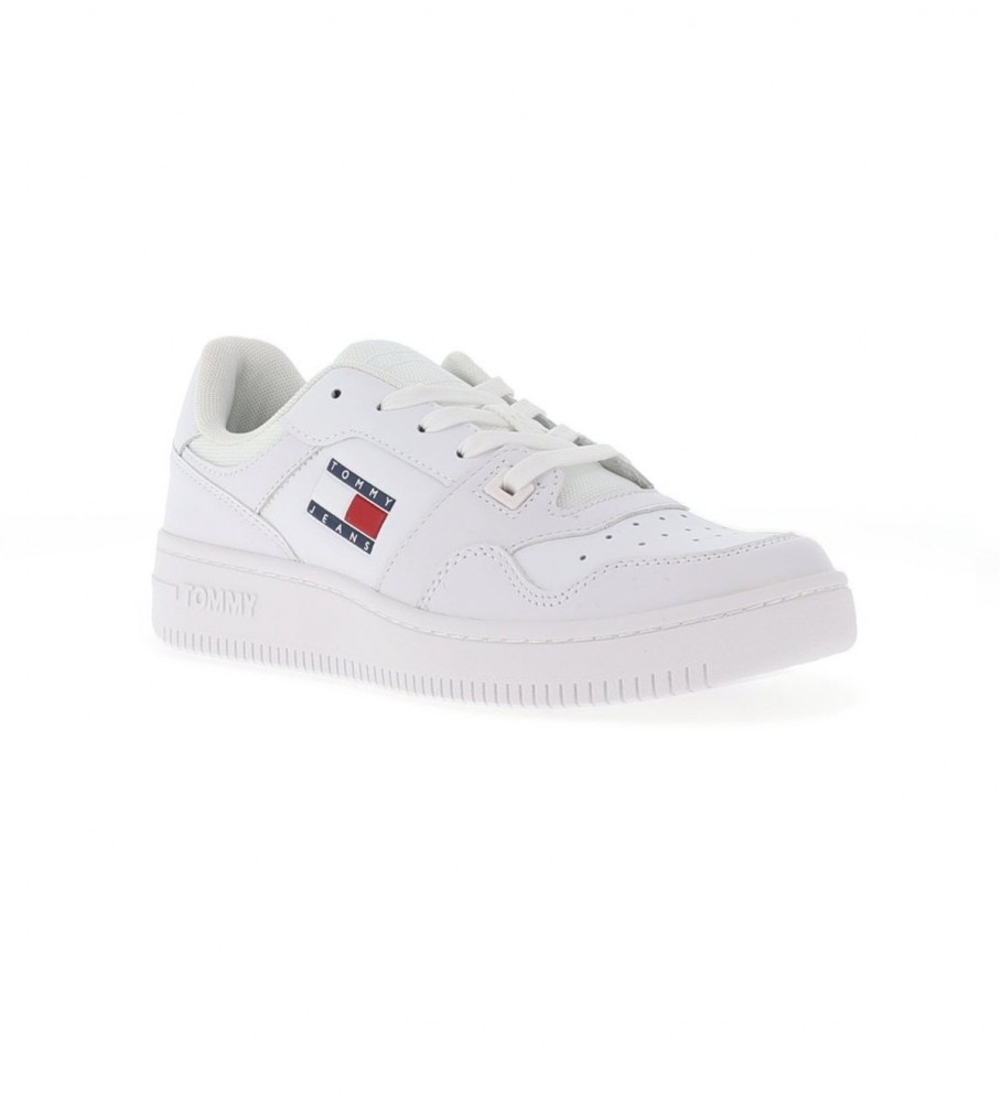 Tênis Tommy Jeans Retro de Couro Basket Ess Branco