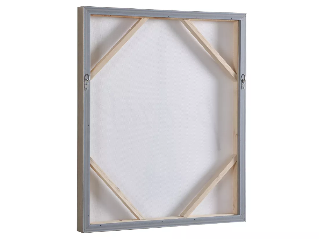 Toile imprimée Paris avec bijoux - L. 54 x H. 64 cm - Cadre en pin - LUTECE