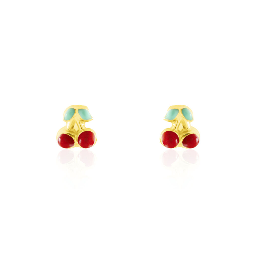 Boucles D'oreilles Puces Or Jaune Helicie Email