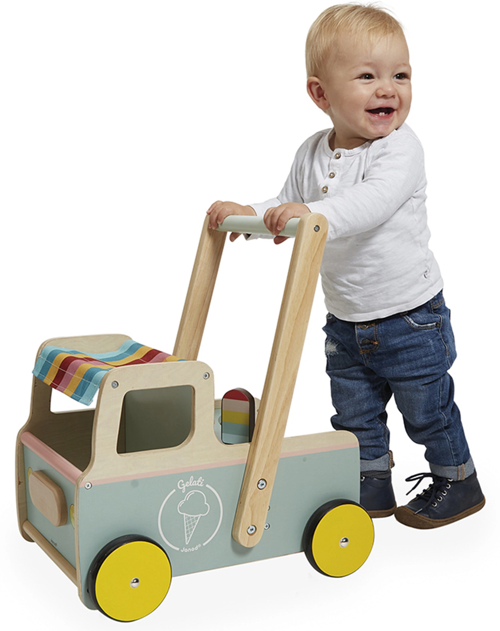 Lauflernwagen EISVERKÄUFER aus Holz