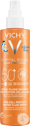 Vichy Capital Soleil Spray Fluide Invisible Enfants IP50+ Visage Et Corps Toutes Peaux 200ml