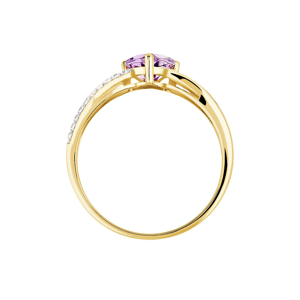 Bague Bertille Or Jaune Amethyste Et Oxyde De Zirconium