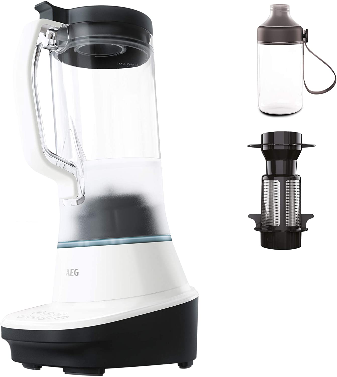 AEG TB 7-1-4 CW Standmixer, Smoothie Maker, Crushed Eis, Gourmet 7 weiß/schwarz, 1,5 Liter