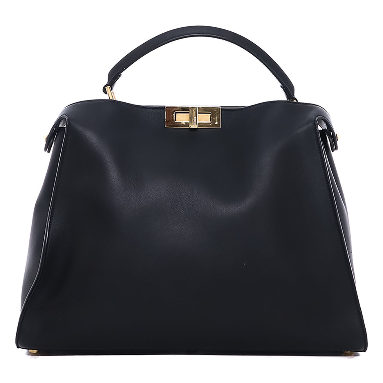 Fendi Sac porté épaule Peekaboo en Cuir noir - Bon état - L.39 cm