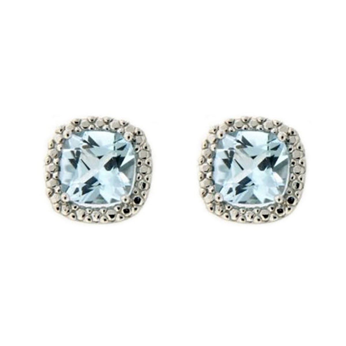 Boucles d'oreilles Brillaxis or blanc 18 caratstopaze Sky Blue