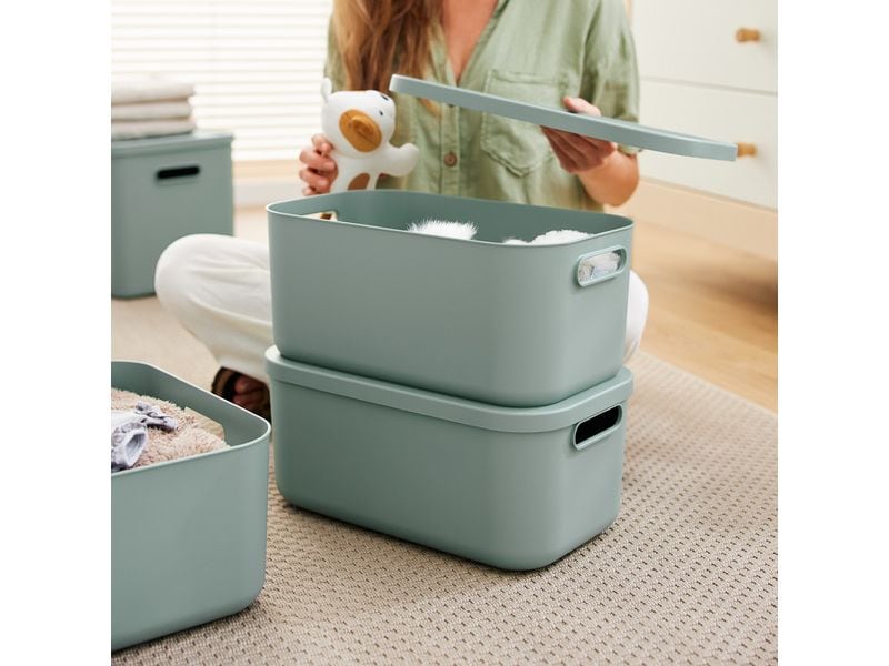 Rotho Babydesign Spielzeugbox KAYO S Sage Green Multi Box für ein schönes Ambiente im Kinderzimmer