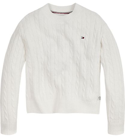 Tommy Hilfiger Bluse - Strik - Chenille CaBlå - Ivory Petal