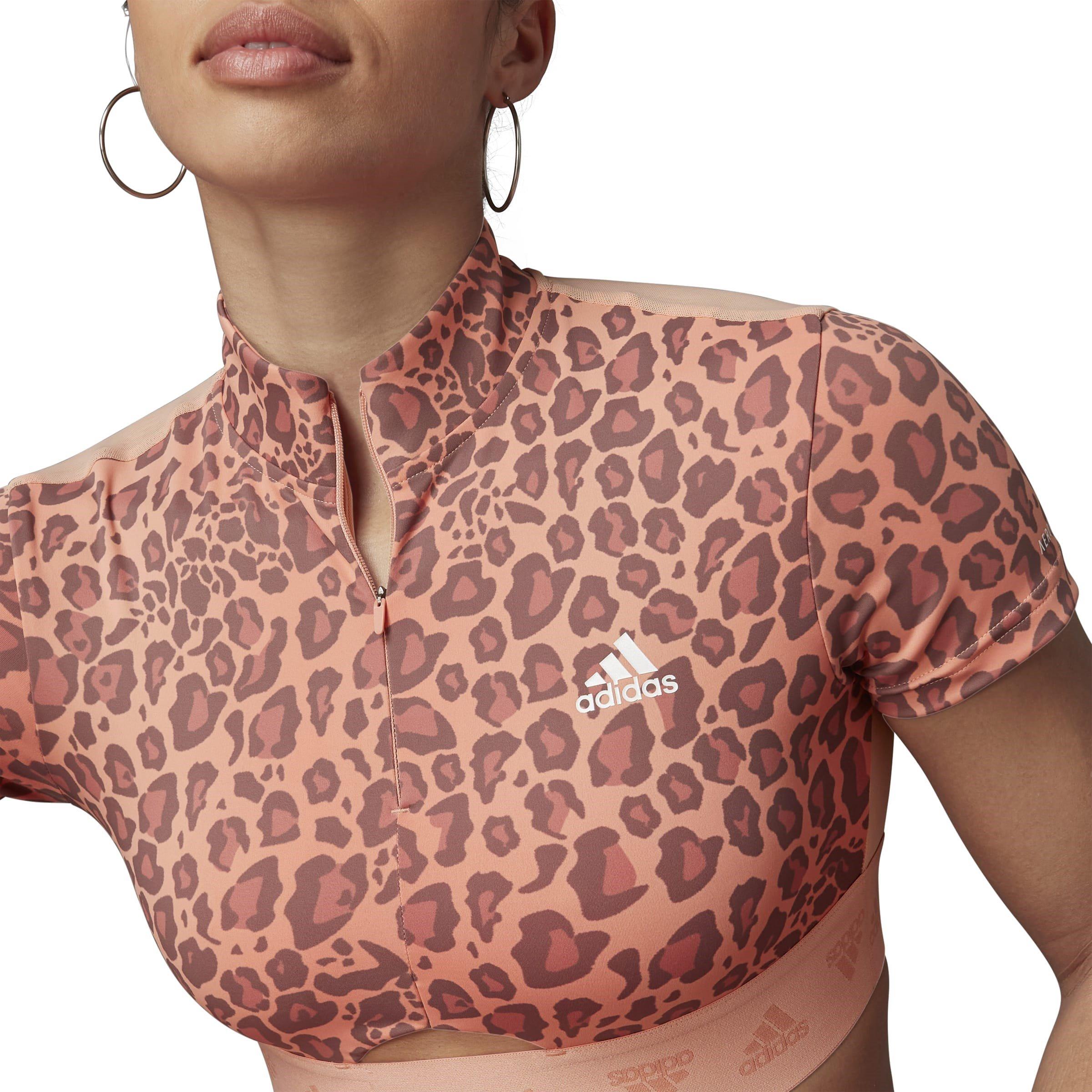 adidas Hyperglam Crop Zip Tee Womens