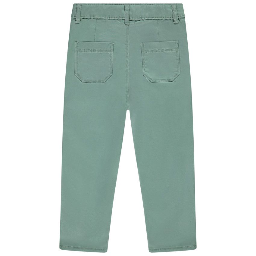 Pantalon uni en twill avec poches plaquées pour garçon - Vert
