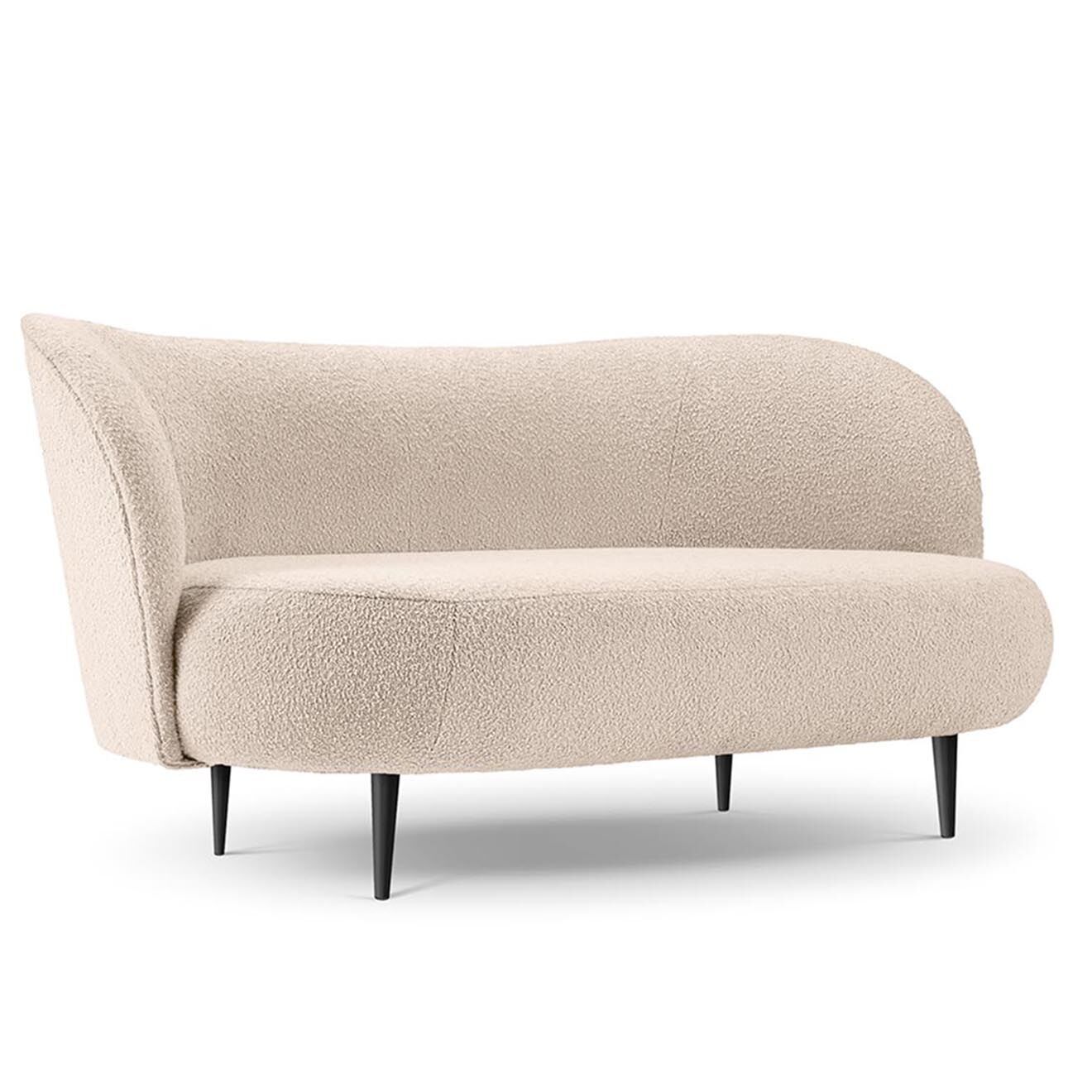 Mazzini Sofas Canapé Clove 3 places Velours bouclé beige - 180x77x80 cm