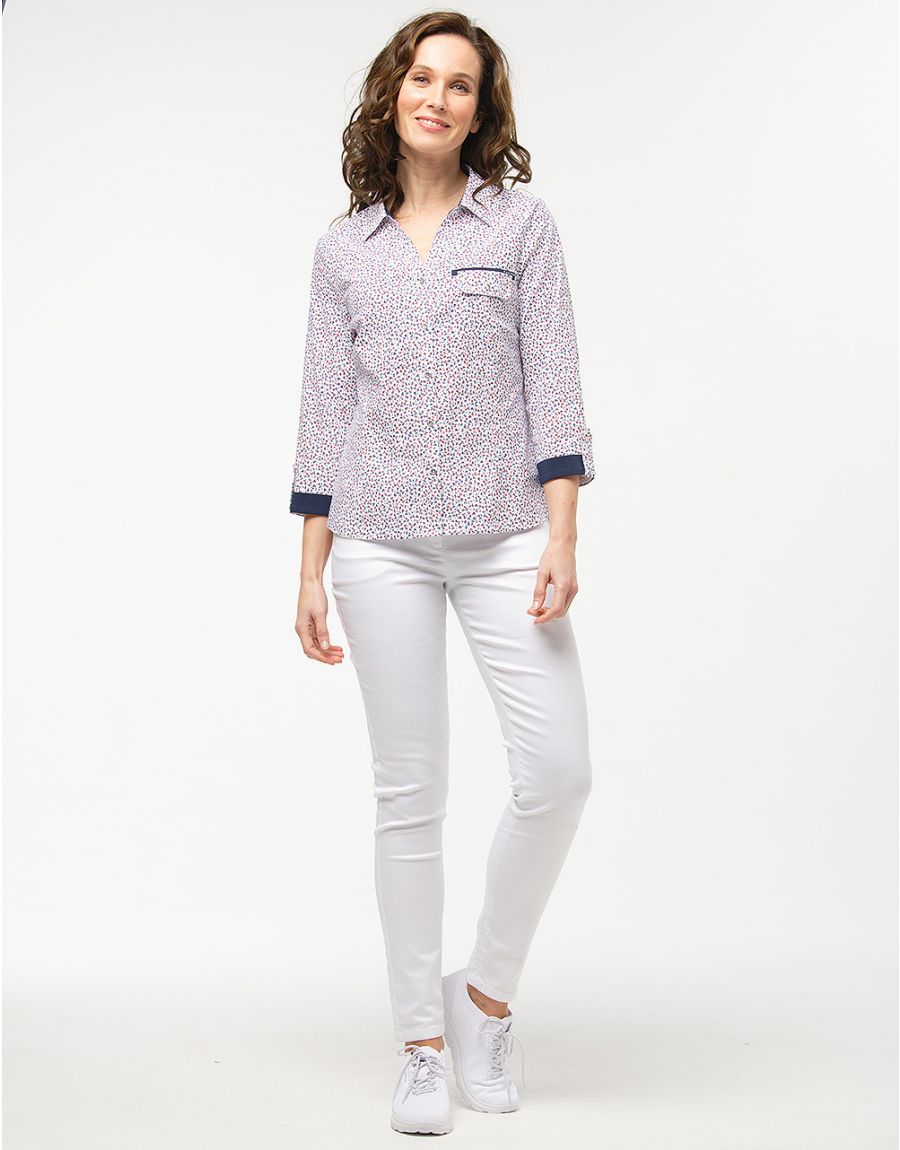 Chemisier coton fleuri