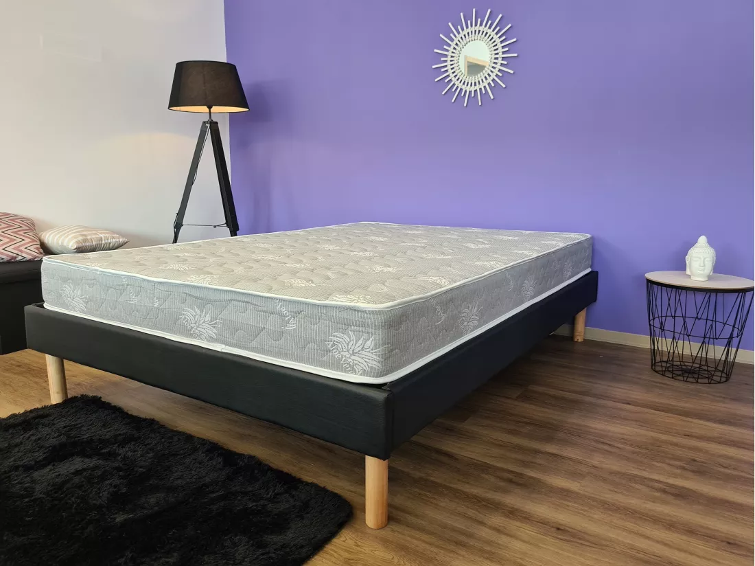 Matelas 90x190 x 19,5 cm + Alèse + Oreiller Visco - Une Face Soutien Souple et Une Face Soutien Ferme - Reference Nina -