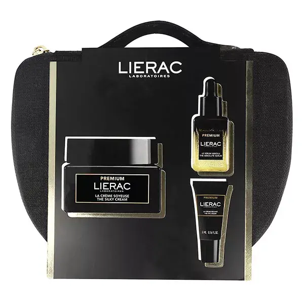 Kit de Presente Antienvelhecimento Premium Lierac: Creme Sedoso 50ml, Sérum 13ml, Creme para Olhos 5ml