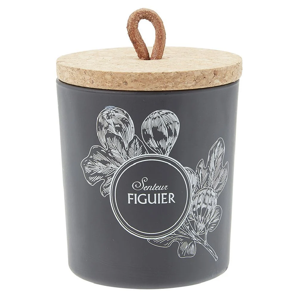 Bougie parfumée dans pot en verre et couvercle en liège